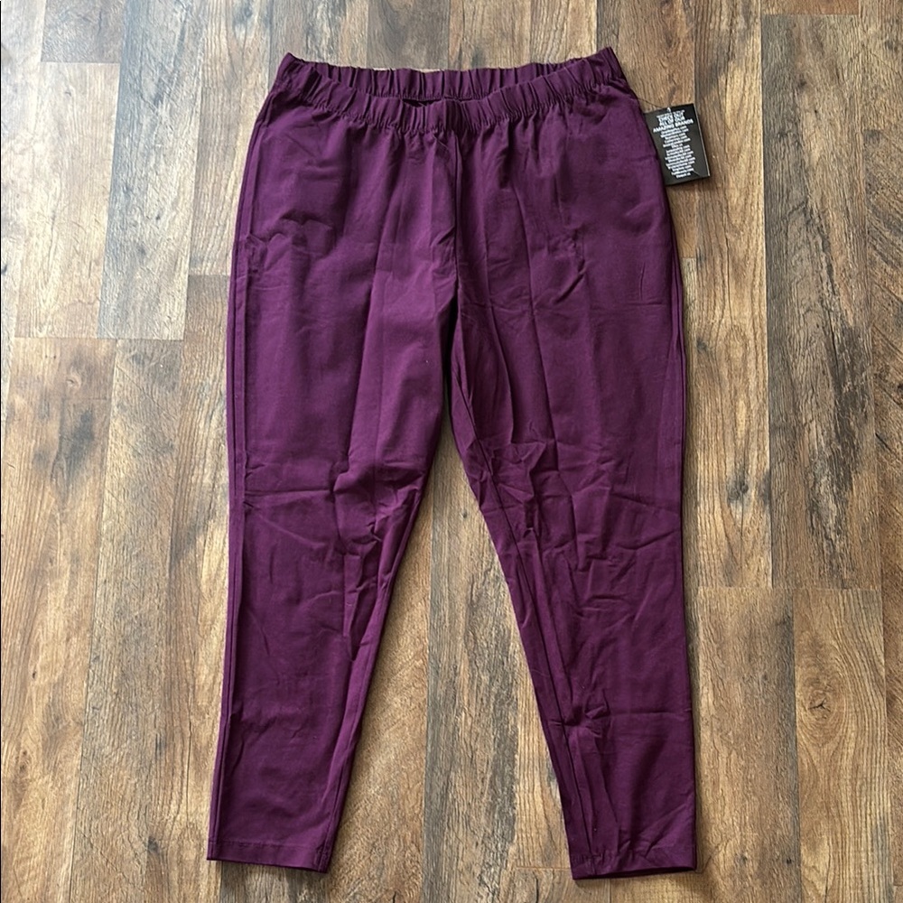 Roaman’s Dark Purple Petite Leggings new with tags petite 1x